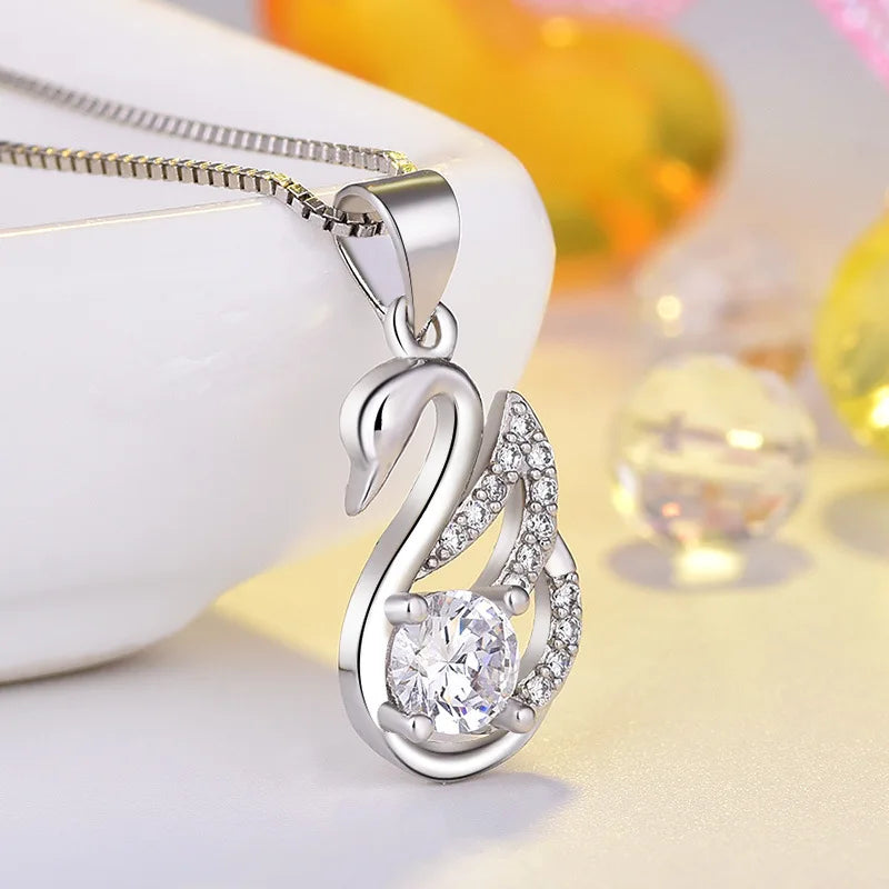 Collier avec pendentif en argent Sterling 925 pour femmes, en Zircon AAA, à la mode, chaîne de clavicule, bijoux cadeau de fête de mariage, nouvelle collection