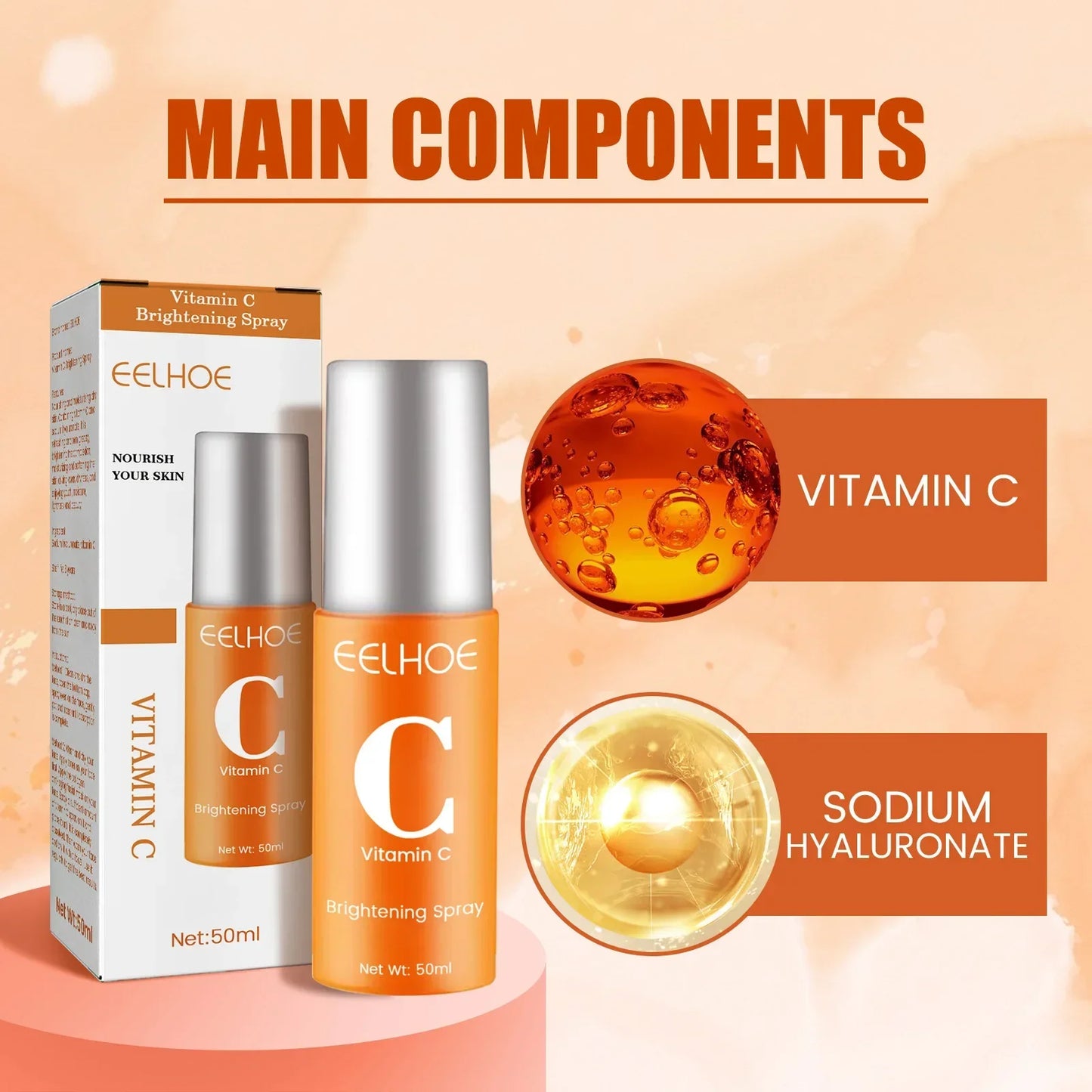 Vitamin C Whitening Freckles Face Serum Remove Dark Spot Fade Melasma Anti-Aging