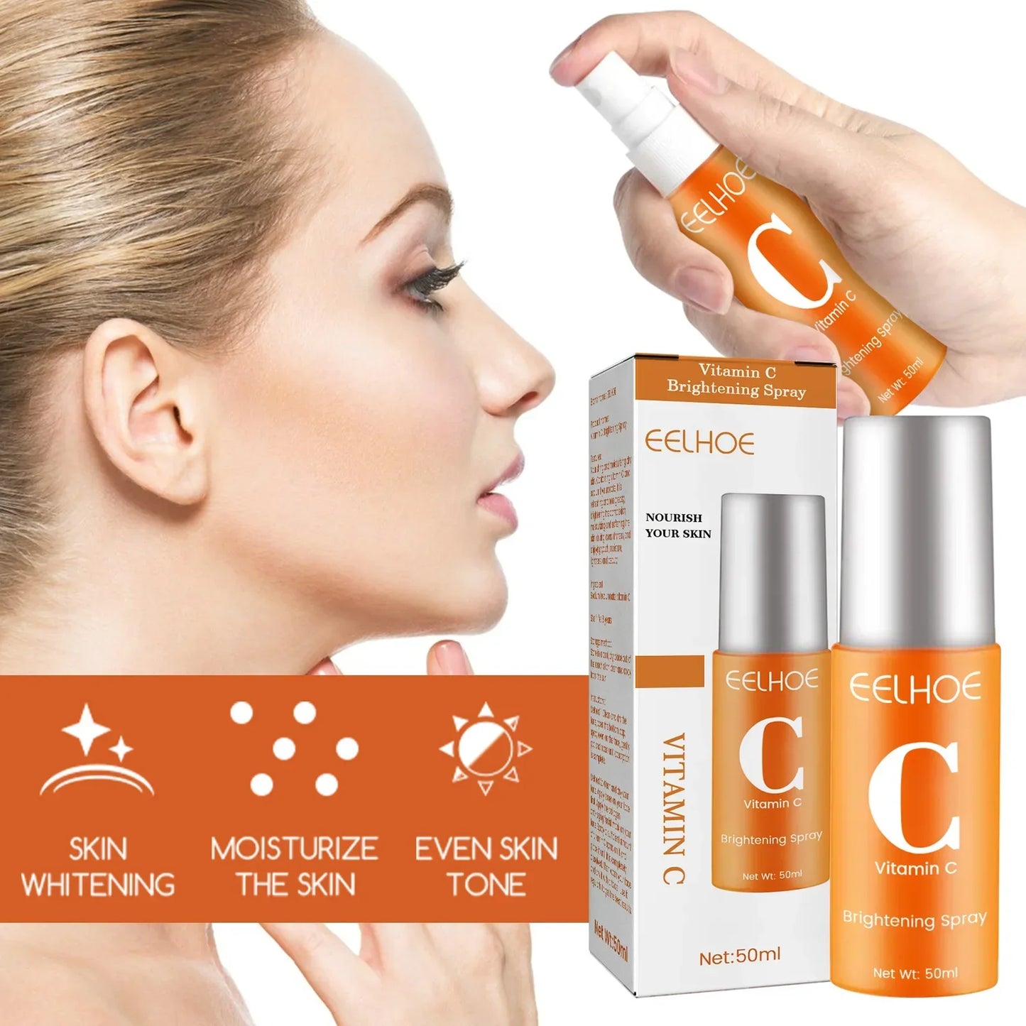 Vitamin C Whitening Freckles Face Serum Remove Dark Spot Fade Melasma Anti-Aging