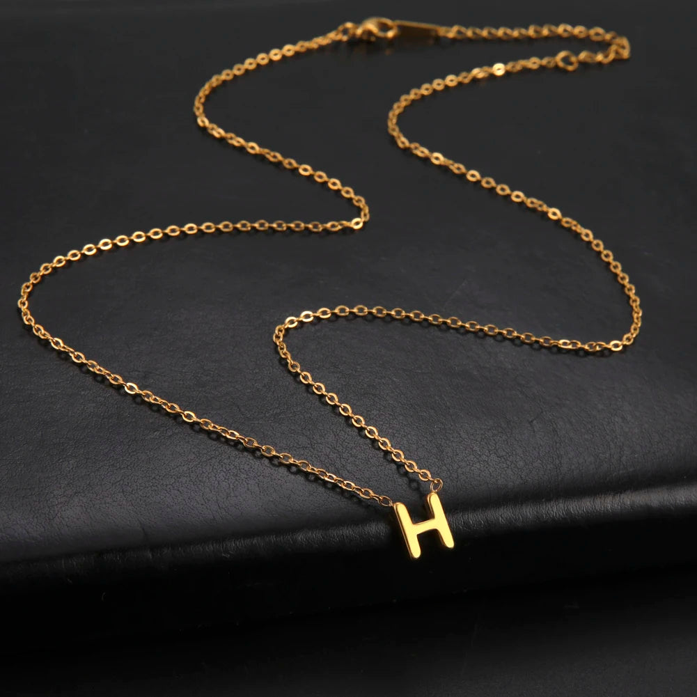 Cazador Minimalist Initial A-Z Letter Necklace for Women