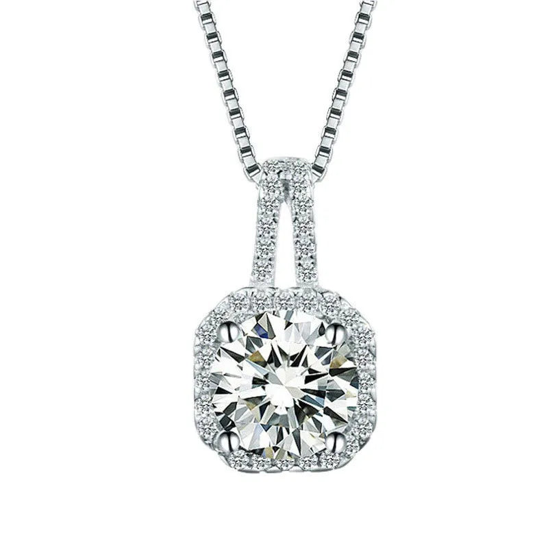 Collier avec pendentif en argent Sterling 925 pour femmes, en Zircon AAA, à la mode, chaîne de clavicule, bijoux cadeau de fête de mariage, nouvelle collection