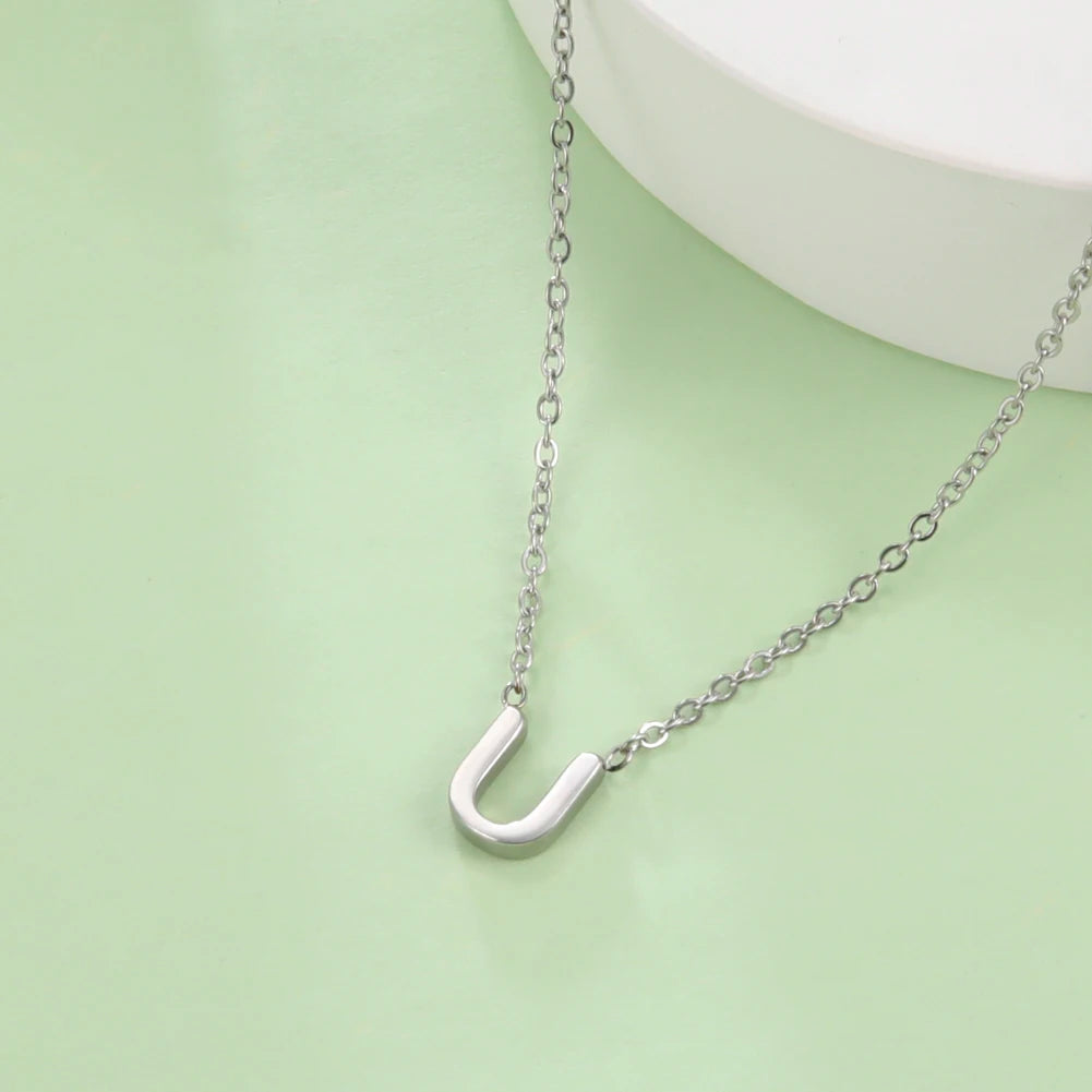 Cazador Minimalist Initial A-Z Letter Necklace for Women