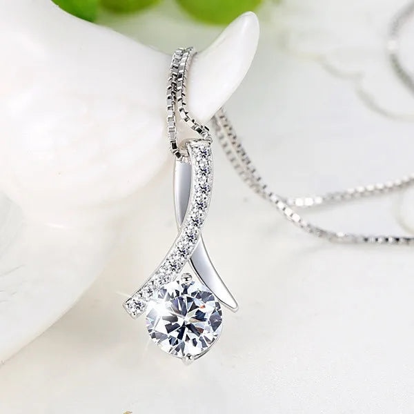 Collier avec pendentif en argent Sterling 925 pour femmes, en Zircon AAA, à la mode, chaîne de clavicule, bijoux cadeau de fête de mariage, nouvelle collection