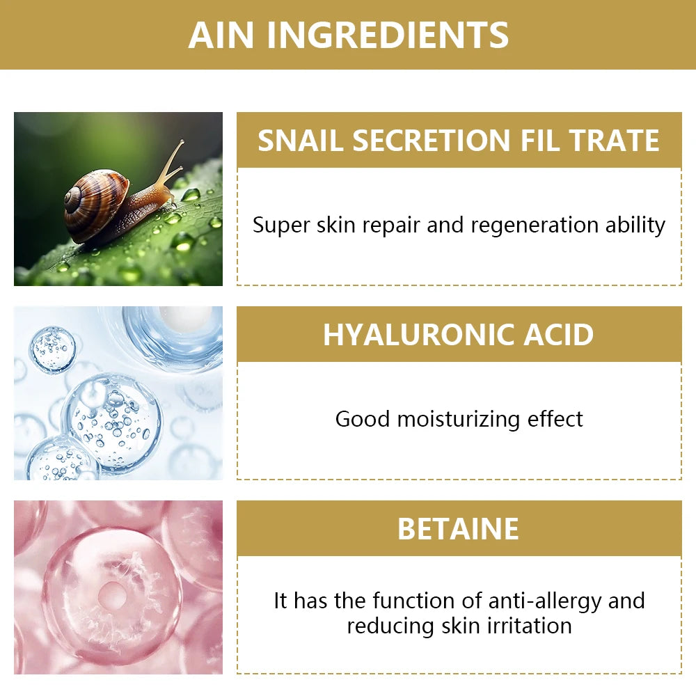 Anti Wrinkles Snail Face Cream Collagen Moisturizing Nourish Repair Face Damaged