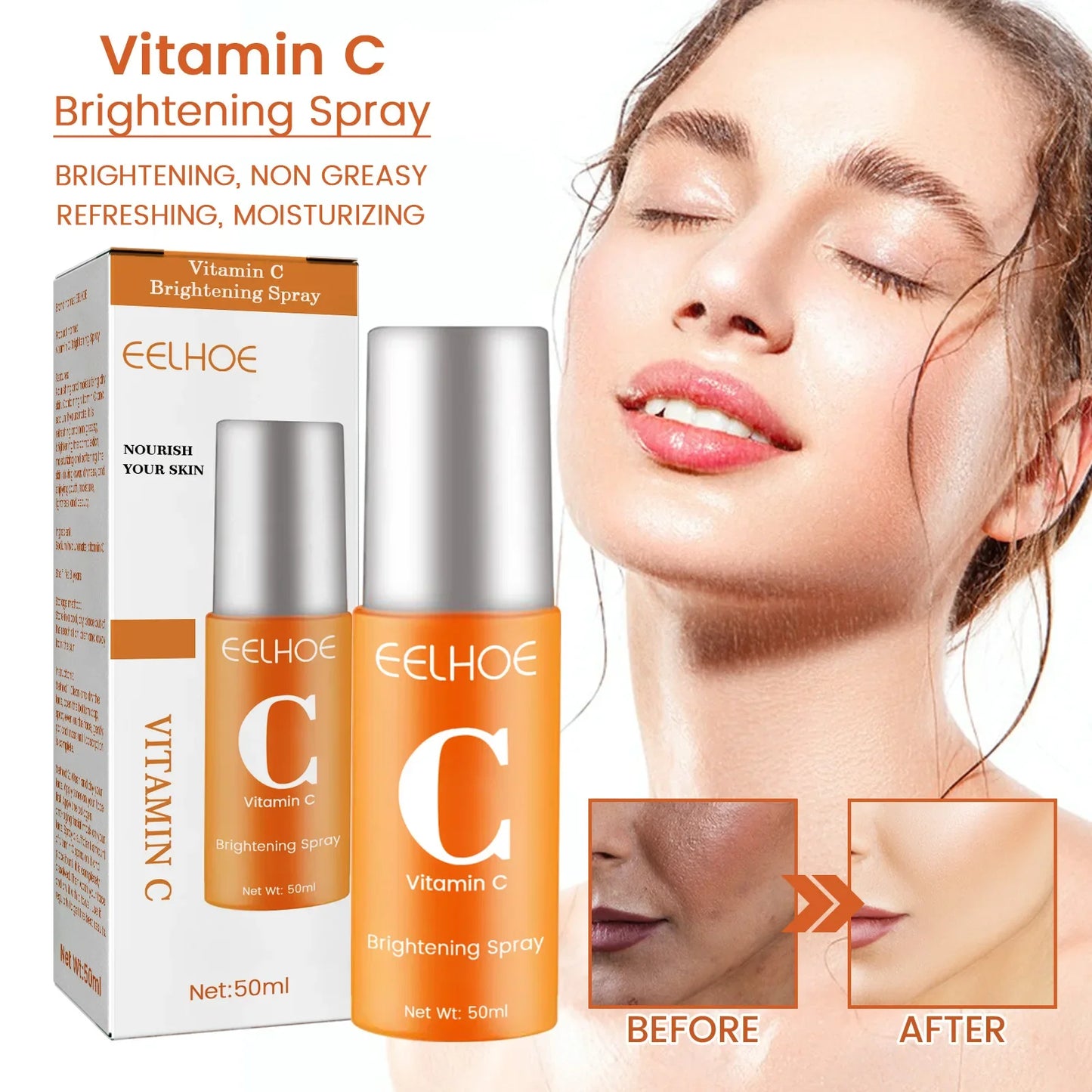 Vitamin C Whitening Freckles Face Serum Remove Dark Spot Fade Melasma Anti-Aging