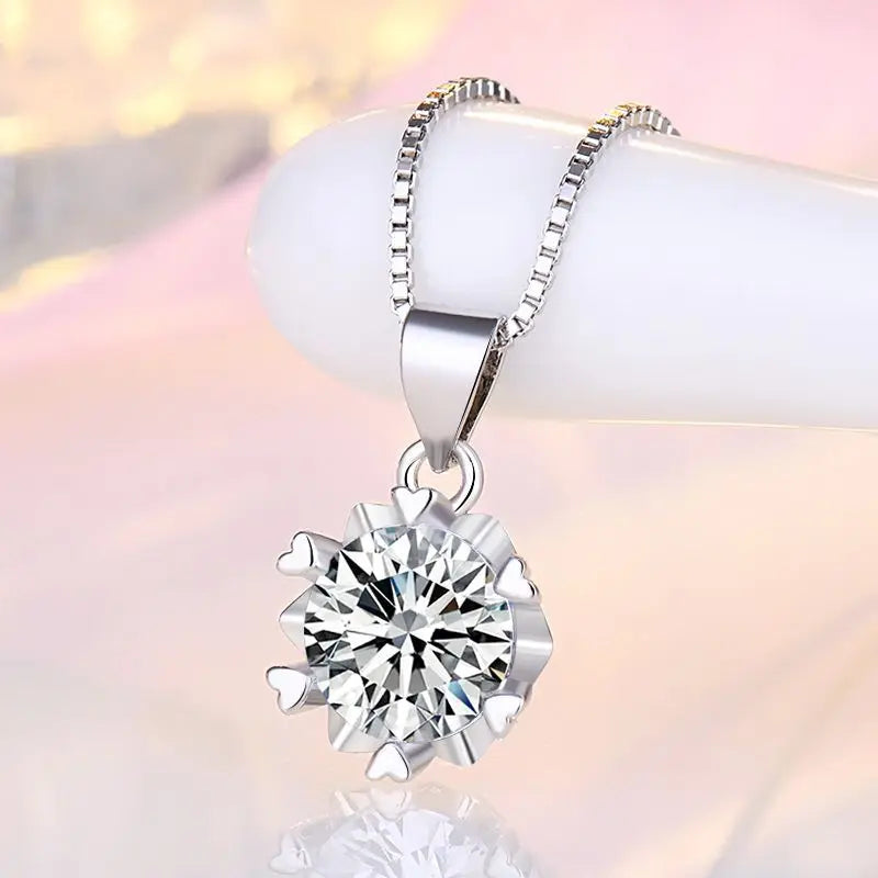 Collier avec pendentif en argent Sterling 925 pour femmes, en Zircon AAA, à la mode, chaîne de clavicule, bijoux cadeau de fête de mariage, nouvelle collection